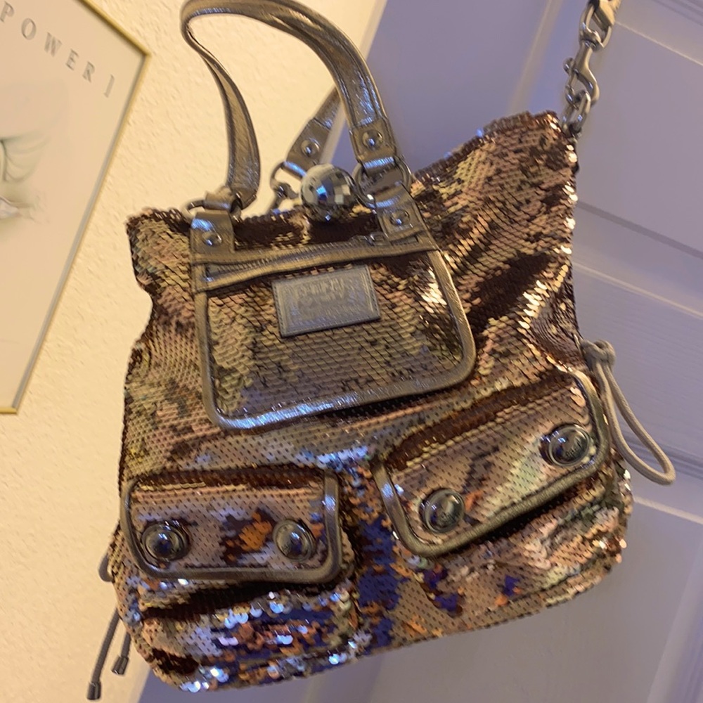 Gold sequin Coach poppy purse